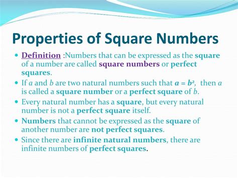 Properties of Square Numbers (With Examples) .